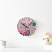 ペチュニアス&サマーフラワー ラウンド壁時計 (ホーム)