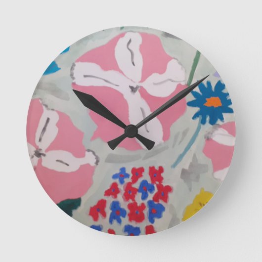 ペチュニアス&サマーフラワー ラウンド壁時計 (正面)