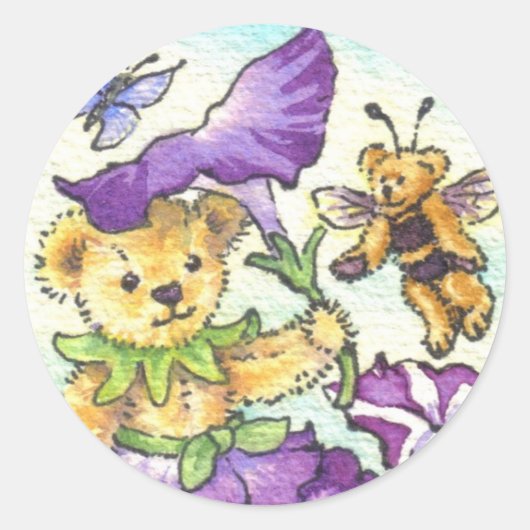 ペチュニアテディステッカー ラウンドシール (正面)