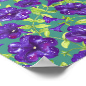 ペチュニアナイトスカイオンティール(緑がかった色)背景装飾用クッション ポスター (角)