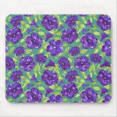 ペチュニアナイトスカイオンティール（緑がかった色）背景装飾用クッション マウスパッド (正面)