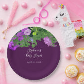 ペチュニアフローラナス紫ベビーシャワーかわいらし ペーパープレート (パーティー)