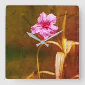 ペチュニアフローラ 素朴 スクエア壁時計 (正面)