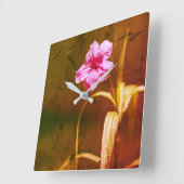 ペチュニアフローラ 素朴 スクエア壁時計 (傾斜)