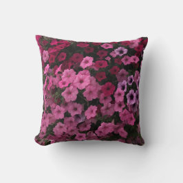 ペチュニアポルチフラワーズピンクパープルラベンダーガーデン クッション