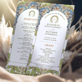 ペチュニアヴィンテージウェディングプログラムアールヌーボーミュシャ プログラム