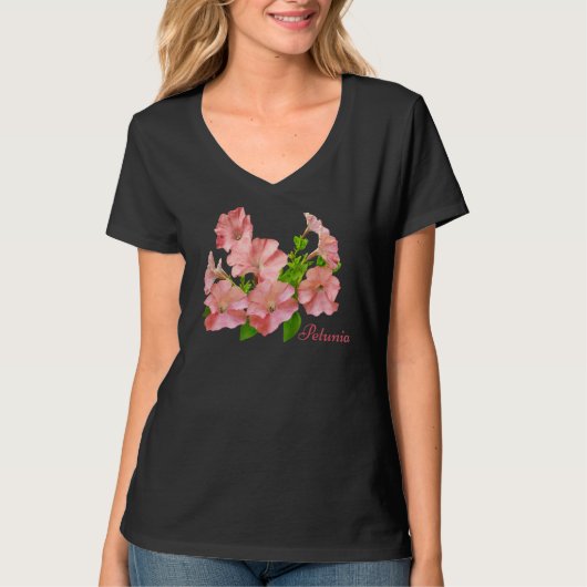 ペチュニア植物花 Tシャツ (正面)
