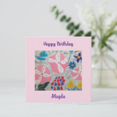 ペチュニア&サマーフラワーズフラット誕生日カード カード (スタンド正面)