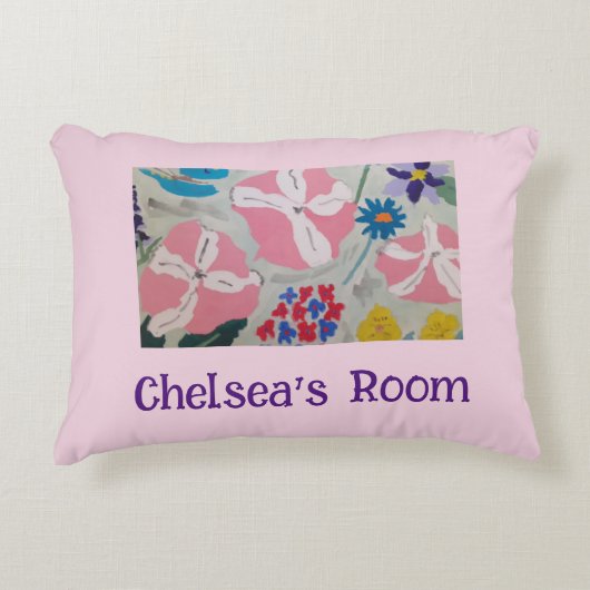ペチュニア&サマーフラワーパーソナライズされたズ アクセントクッション (正面)