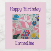 ペチュニア&サマーフラワーパーソナライズされたズ ワインラベル (シングルラベル)