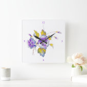 ペチュニア。 スクエア壁時計 (ホーム)