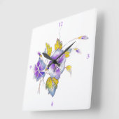 ペチュニア。 スクエア壁時計 (傾斜)