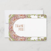 ペチュニアInsertありがとうヴィンテージアールヌーボー 招待状 (正面)