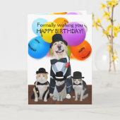 ペッおもしろいトフォーマル誕生日子供へ カード (黄色い花)