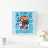 ペッすごいツ・アンド・ジャスティス・リーグ – 襟を絞る スクエア壁時計 (ホーム)