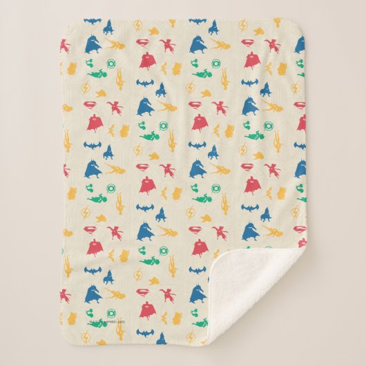 – ペッすごいツ&ジャスティスリーグシルエットパターン シェルパブランケット (正面)