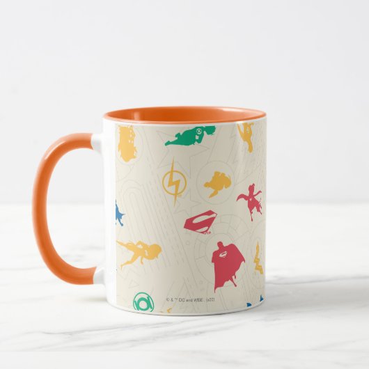 – ペッすごいツ&ジャスティスリーグシルエットパターン マグカップ (左)