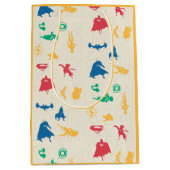  – ペッすごいツ&ジャスティスリーグシルエットパターン ミディアムペーパーバッグ (正面)