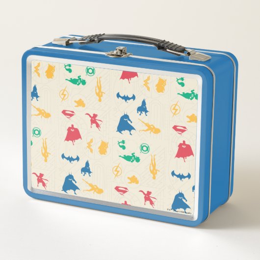  – ペッすごいツ&ジャスティスリーグシルエットパターン メタルランチボックス (正面)