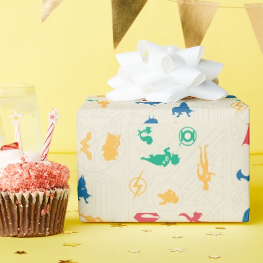 – ペッすごいツ&ジャスティスリーグシルエットパターン ラッピングペーパー (誕生日パーティー)