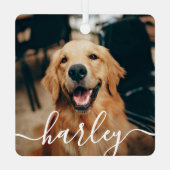 ペッよくはしゃぐト写真クリスマス メタルオーナメント (裏面)