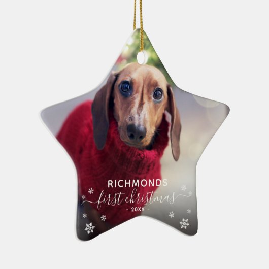 ペッエレガントト'初めてのクリスマス'2写真クリスマス セラミックオーナメント (右)