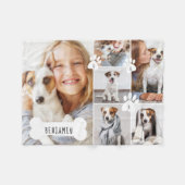 ペッカスタムトドッグの骨と足印刷写真集 フリースブランケット (正面(横))