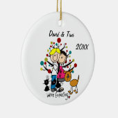 ペッカスタムト付きスティックフィギュア対オーナメント セラミックオーナメント (右)