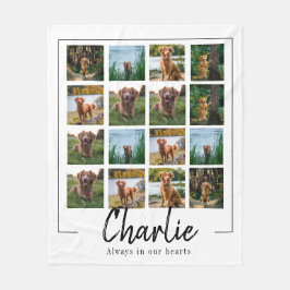 ペッカスタムト記念写真犬 フリースブランケット