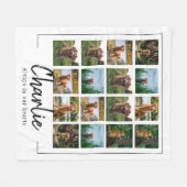 ペッカスタムト記念写真犬 フリースブランケット (正面(横))