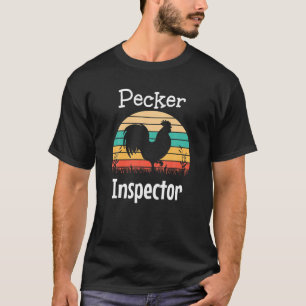 ペッカー検査官鶏とレトロサン Tシャツ