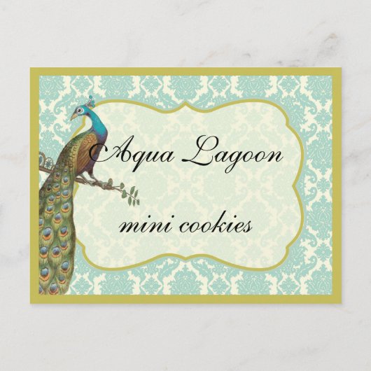 ペックコックデザートまたはキャンディビュッフェテーブルサイン ポストカード (裏面)