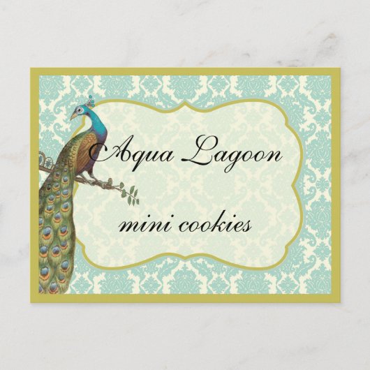 ペックコックデザートまたはキャンディビュッフェテーブルサイン ポストカード (正面)