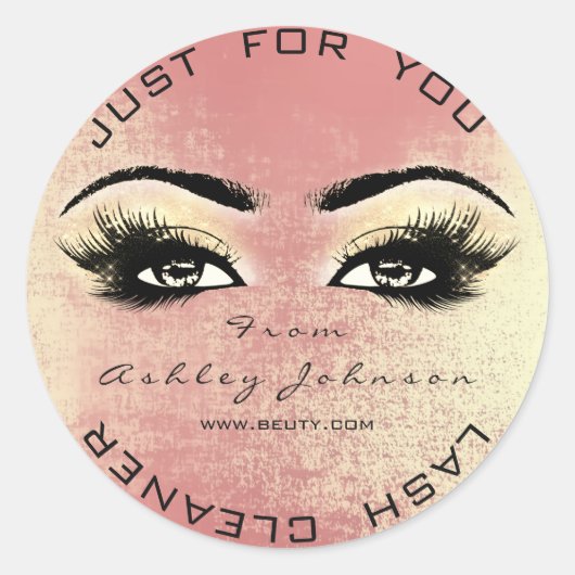 ペックバラ美しいグリッターピーチラッシュメイクアップクリーナー ラウンドシール (正面)