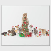 ペッツのまわりにザクリスマスツリーラッピング紙 ラッピングペーパー (フラット)