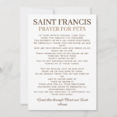 ペッツフラットカード用セントフランシス祈りの言葉 (正面)