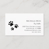 ペッツポープリント白黒ドッグウォーカー 名刺 (正面)