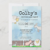 ペッティング動物園パーティの招待状 招待状 (正面)