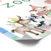 ペッティング動物園ファームアニマルズ納屋周囲の庭誕生日 ポスター (角)