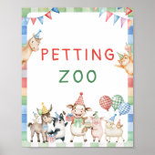 ペッティング動物園ファームアニマルズ納屋周囲の庭誕生日 ポスター (正面)