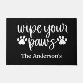 ペットあなたの足を拭く白黒の手のプリント犬の猫 ドアマット (正面)