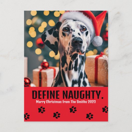 ペットいけなフォトクリスマスレッドの休日を定義 ポストカード (正面)