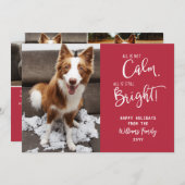 ペットおもしろいすべて穏やかではない3フォトホリデーカード シーズンカード (正面/裏面)