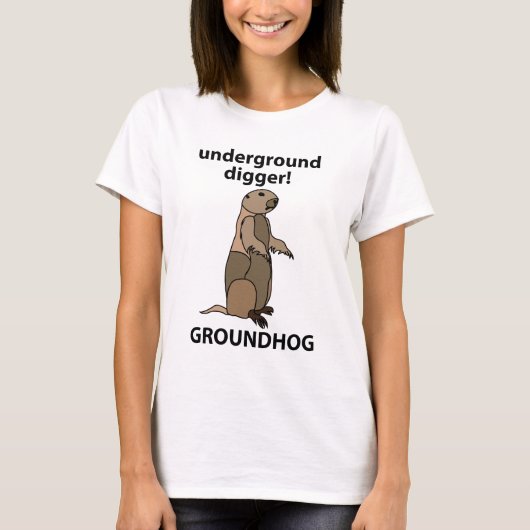 ペットおもしろいのグラウンドホッグ Tシャツ (正面)