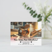 ペットおもしろいの写真は新しい住所ホーム移動 案内ポストカード (スタンド正面)