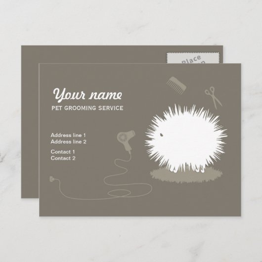 ペットおもしろいグルーミングプロモーションはがき ポストカード (正面/裏面)
