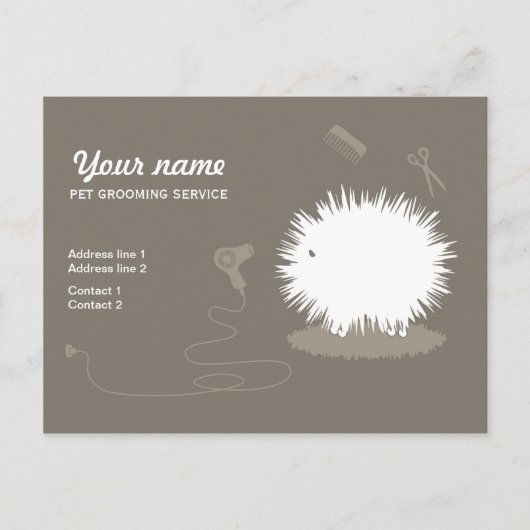 ペットおもしろいグルーミングプロモーションはがき ポストカード (正面)