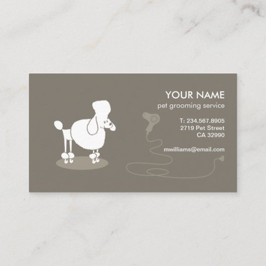 ペットおもしろいグルーミング名刺 名刺 (裏面)