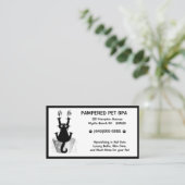 ペットおもしろいトリマー猫インタブ白黒 名刺 (スタンド正面)