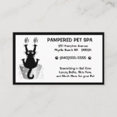 ペットおもしろいトリマー猫インタブ白黒 名刺 (正面)